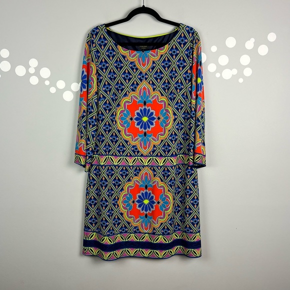 Laundry By Shelli Segal Shift Moroccan Dress Size Large - Picture 1 of 7